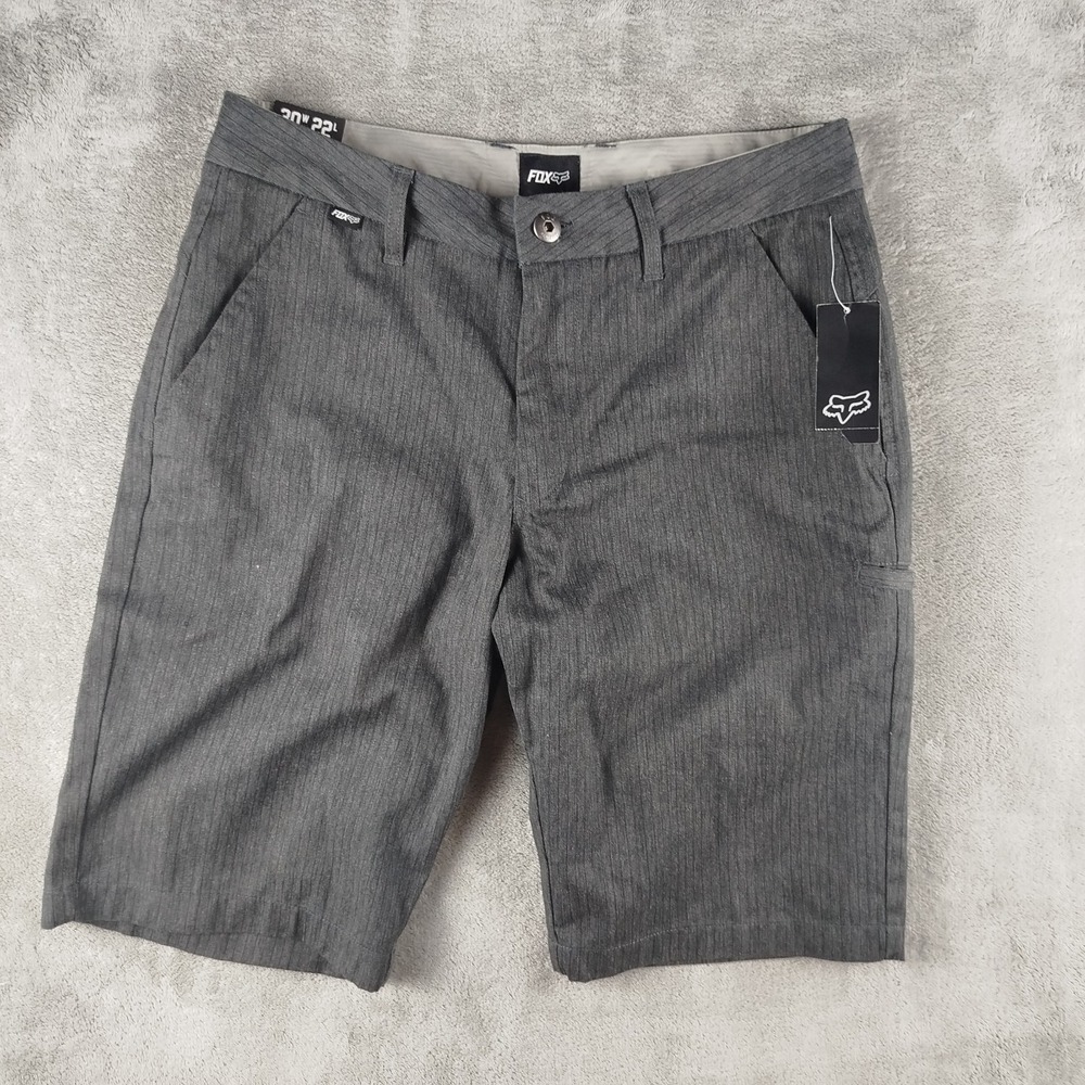 NWT Fox Racing Essex Pinstripe Stretch Gray Stripe Shorts Men's 30 Casual